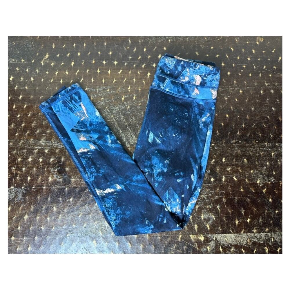 Lucy Activewear XS Blue‎ Abstract Print High Rise Athletic Leggings